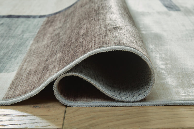 Larkport Cream/Brown/Gray Washable 8' x 10' Area Rug - R407411