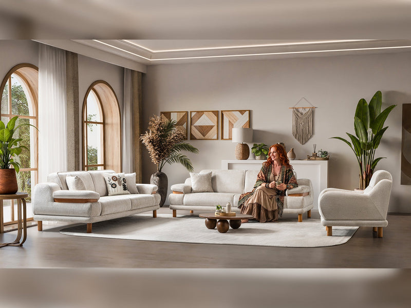 Latte 3-pieces (Sofa & Loveseat & Chair) Livingroom Set in Cream - 200-ST-LAT-HENRY06-321