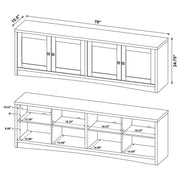 Laughlin 4-door Engineered Wood 78-inch TV Stand Dark Pine - 724123