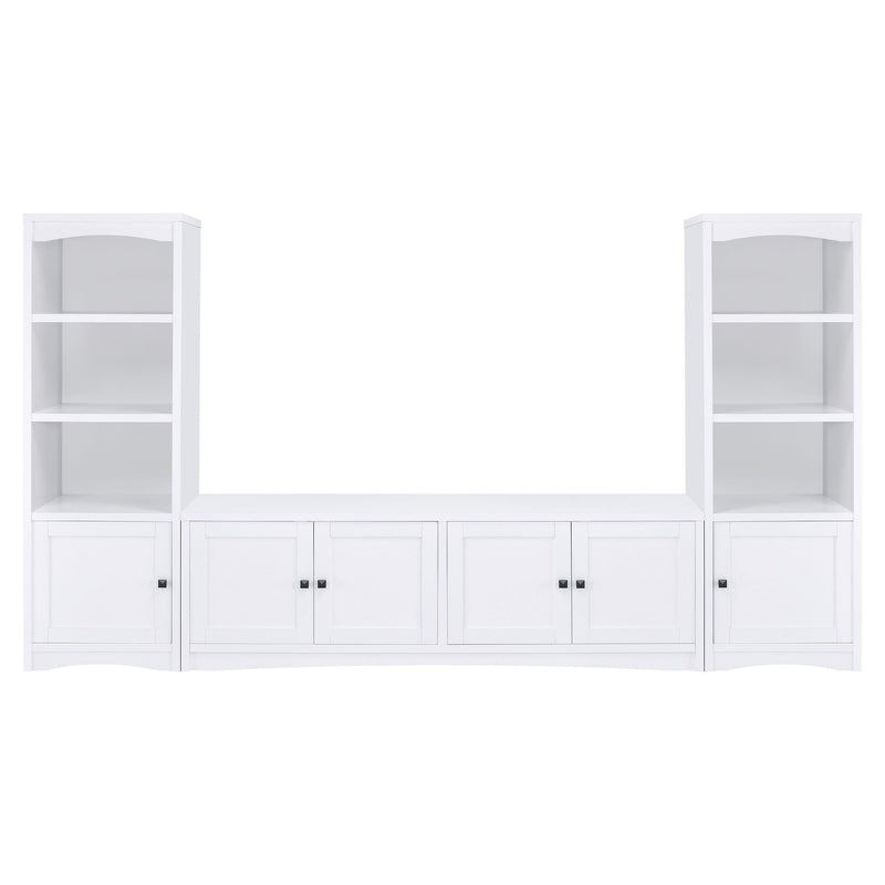Laughlin 4-door Engineered Wood 78-inch TV Stand White - 724113