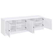 Laughlin 4-door Engineered Wood 78-inch TV Stand White - 724113