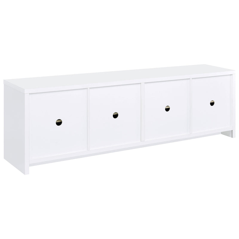 Laughlin 4-door Engineered Wood 78-inch TV Stand White - 724113