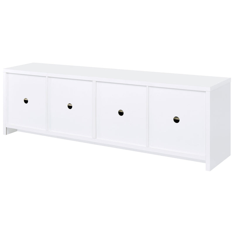 Laughlin 4-door Engineered Wood 78-inch TV Stand White - 724113