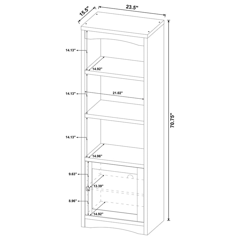 Laughlin 4-shelf Engineered Wood Media Tower White - 724114