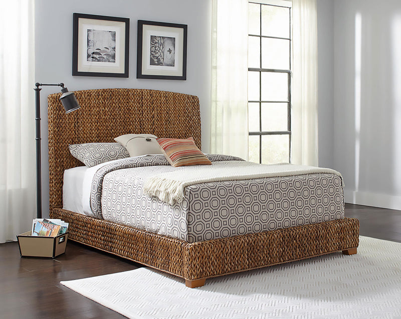 Laughton Banana Leaf California King Panel Bed Amber - 300501KW