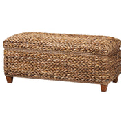 Laughton Hand-Woven Banana Leaf Storage Bench Amber - 500215
