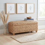 Laughton Hand-Woven Banana Leaf Storage Bench Natural - 500215NTL
