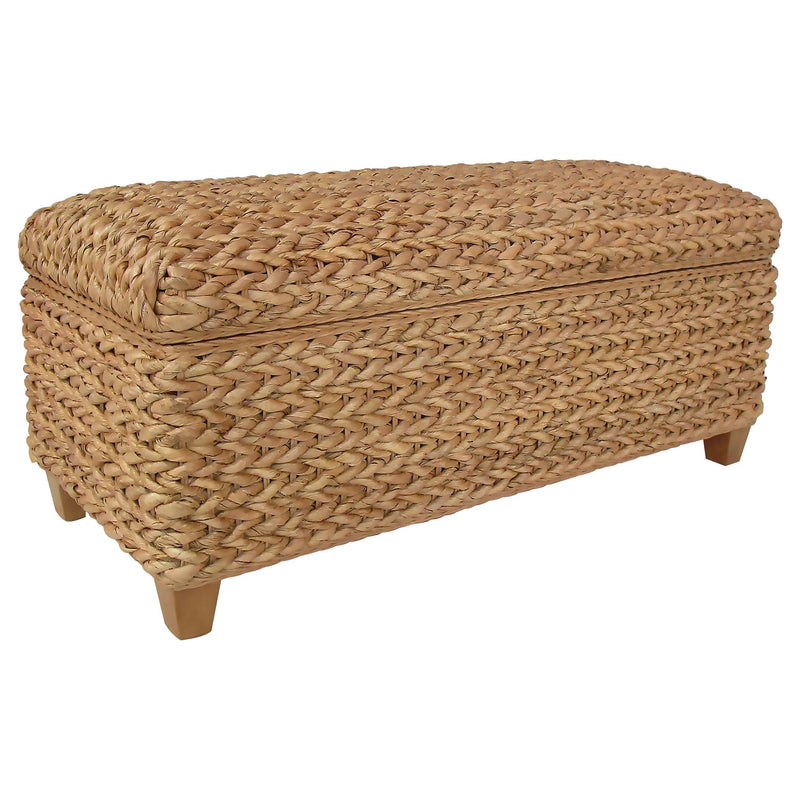 Laughton Hand-Woven Banana Leaf Storage Bench Natural - 500215NTL