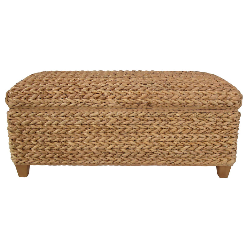 Laughton Hand-Woven Banana Leaf Storage Bench Natural - 500215NTL