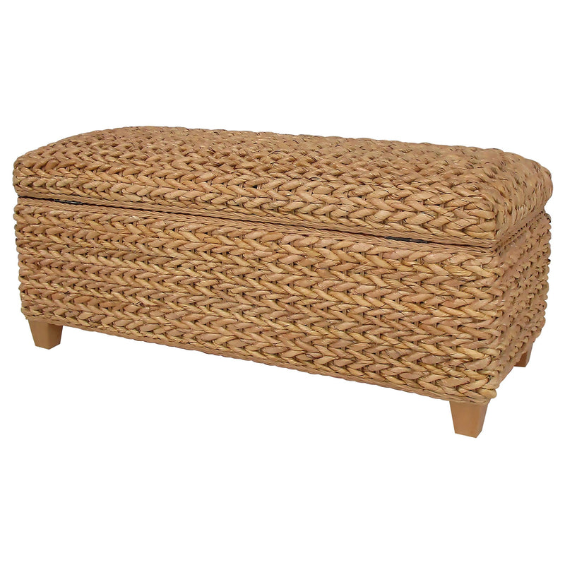 Laughton Hand-Woven Banana Leaf Storage Bench Natural - 500215NTL