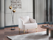 Laura 3-pieces (Sofa & Loveseat & Chair) Livingroom in Cream - Brown - 200-ELIF-LAU-A612-321