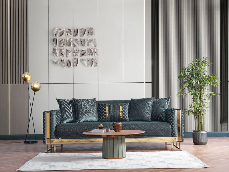 Laura 3-pieces (Sofa & Loveseat & Chair) Livingroom in Cream - Brown - 200-ELIF-LAU-A612-321