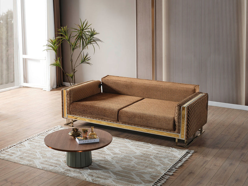 Laura Convertible Loveseat in Brown - 200-ELIF-LAU-A612-2