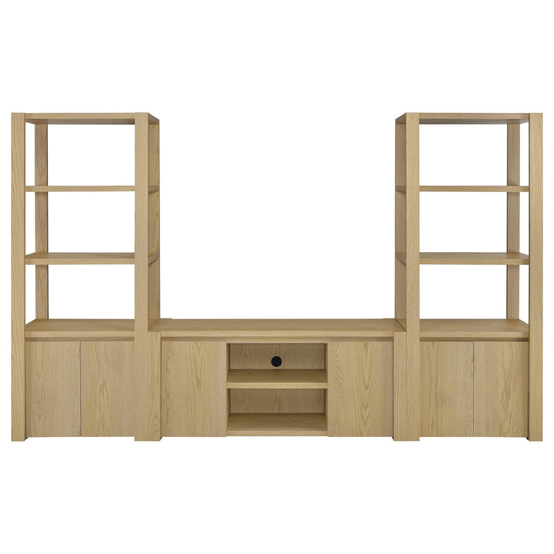 Laurelton 3-shelf Media Tower Tall Pier Cabinet Light Oak - 708224