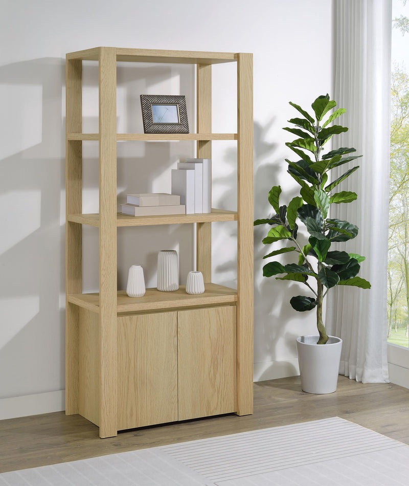 Laurelton 3-shelf Media Tower Tall Pier Cabinet Light Oak - 708224