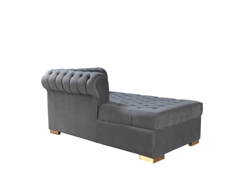 Lauren Gray Velvet Double Chaise Sectional - LAURENGRAY-SEC