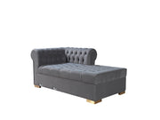 Lauren Gray Velvet Double Chaise Sectional - LAURENGRAY-SEC