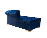 Lauren Navy Velvet Double Chaise Sectional - Lara FurnitureSectional