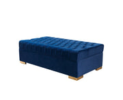 Lauren Navy Velvet Double Chaise Sectional - Lara FurnitureSectional