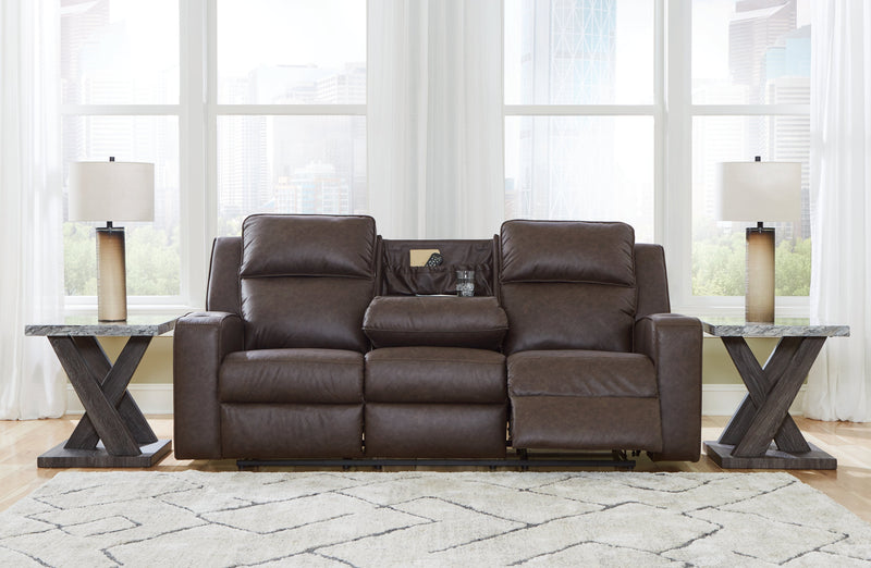 Lavenhorne Reclining Sofa with Drop Down Table - Lara FurnitureReclining Sofa