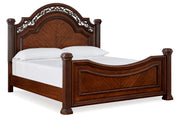 Lavinton California King Poster Bed with 2 Nightstands in Brown from Ashley - Lara Furniture