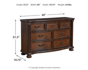 Lavinton California King Poster Bed with Dresser and 2 Nightstands in Brown from Ashley - Lara Furniture