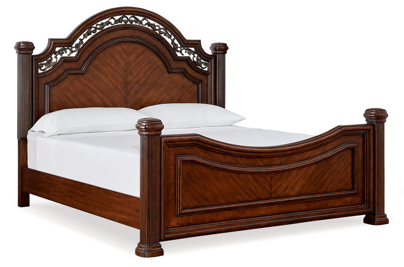 Lavinton California King Poster Bed with Dresser and 2 Nightstands in Brown from Ashley - Lara Furniture