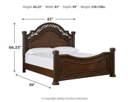 Lavinton California King Poster Bed with Dresser and 2 Nightstands in Brown from Ashley - Lara Furniture