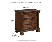 Lavinton King Poster Bed with 2 Nightstands in Brown from Ashley - Lara Furniture