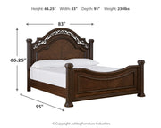 Lavinton King Poster Bed with 2 Nightstands in Brown from Ashley - Lara Furniture