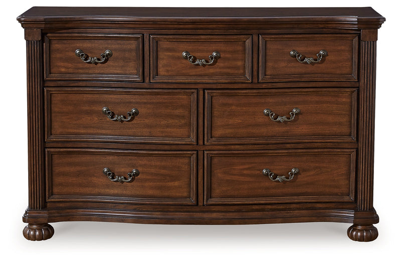 Lavinton King Poster Bed with Dresser and 2 Nightstands in Brown from Ashley - Lara Furniture