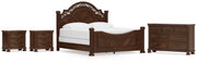 Lavinton King Poster Bed with Dresser and 2 Nightstands in Brown from Ashley - Lara Furniture