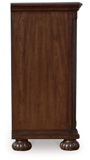 Lavinton King Poster Bed with Dresser and 2 Nightstands in Brown from Ashley - Lara Furniture