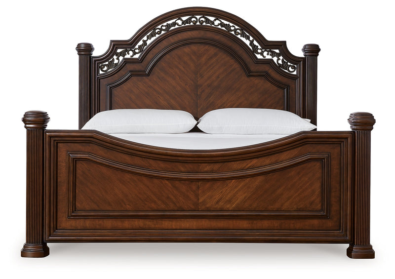 Lavinton King Poster Bed with Dresser and 2 Nightstands in Brown from Ashley - Lara Furniture