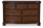 Lavinton Queen Poster Bed with Dresser and 2 Nightstands in Brown from Ashley - Lara Furniture