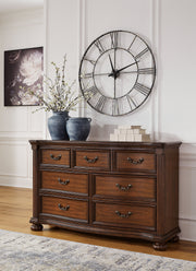 Lavinton Queen Poster Bed with Dresser and 2 Nightstands in Brown from Ashley - Lara Furniture