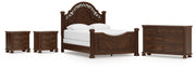 Lavinton Queen Poster Bed with Dresser and 2 Nightstands in Brown from Ashley - Lara Furniture