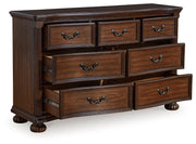 Lavinton Queen Poster Bed with Dresser and 2 Nightstands in Brown from Ashley - Lara Furniture