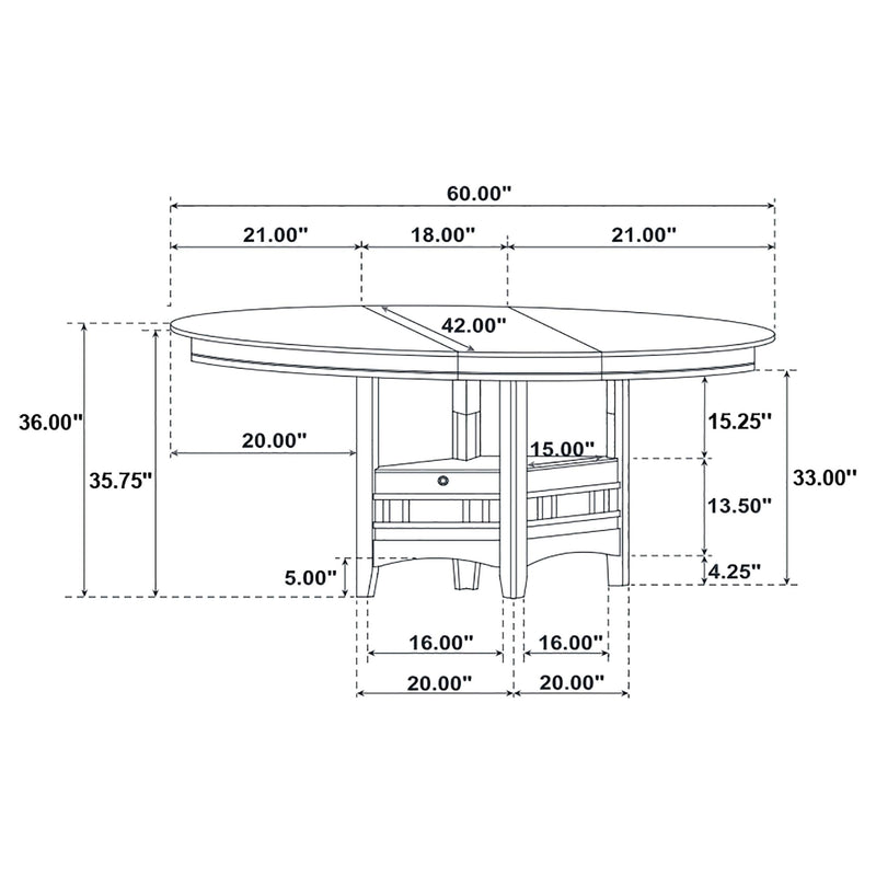 Lavon 5-piece Oval Counter Height Dining Set Espresso - 102888-S5