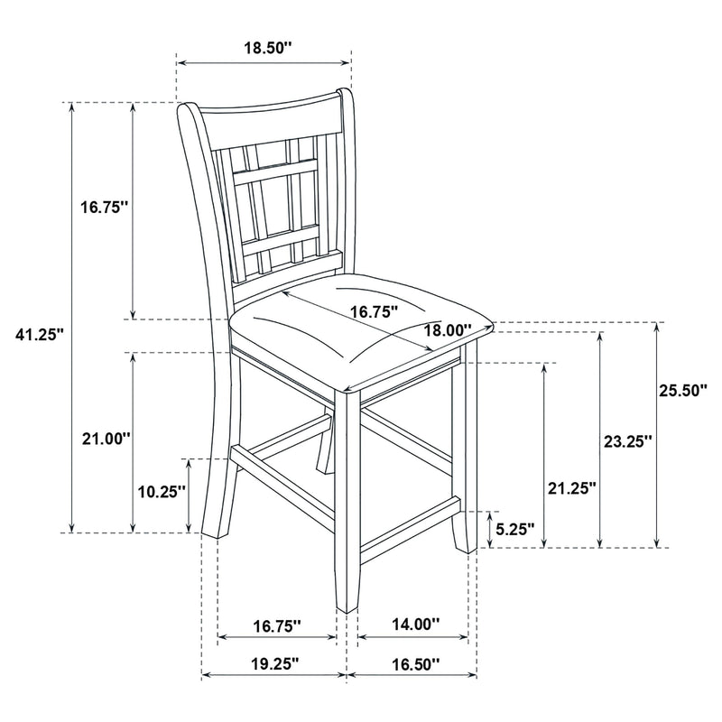 Lavon 5-piece Oval Counter Height Dining Set Espresso - 102888-S5