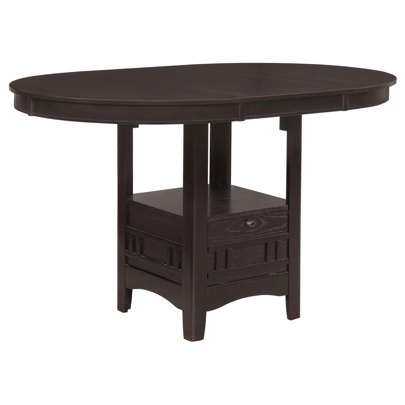Lavon 5-piece Oval Counter Height Extension Dining Set Espresso - 102888-S5