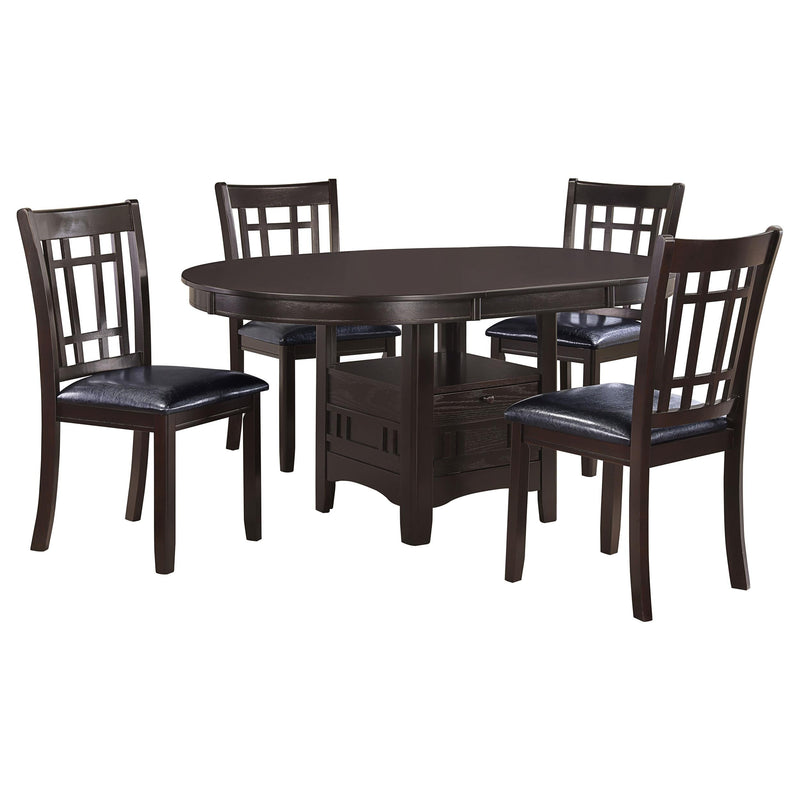 Lavon 5-piece Oval Extension Leaf Dining Set Espresso - 102671-S5