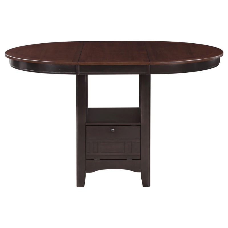 Lavon Oval 60-inch Counter Height Extension Dining Table Chestnut - 105278