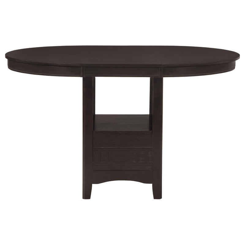 Lavon Oval 60-inch Counter Height Extension Dining Table Espresso - 102888