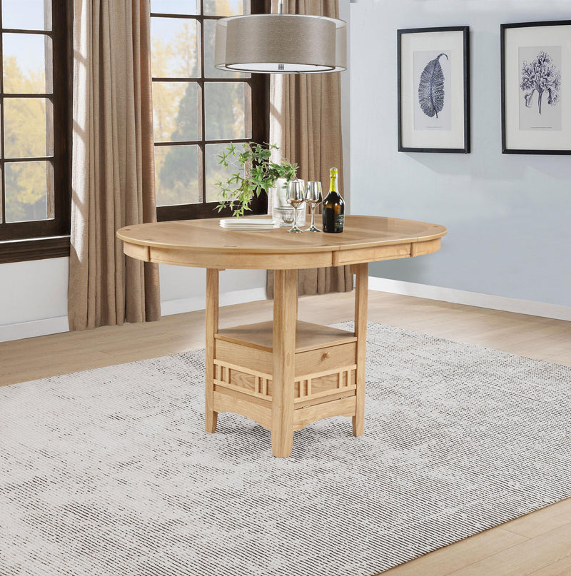 Lavon Oval 60-inch Counter Height Extension Dining Table Light Oak - 106628