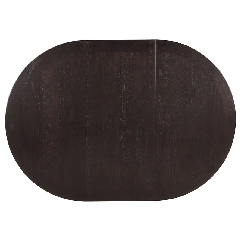 Lavon Oval 60-inch Wood Extension Leaf Dining Table Espresso - 102671