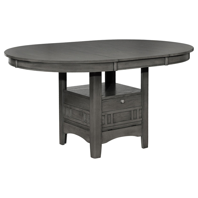 Lavon Oval 60-inch Wood Extension Leaf Dining Table Medium Grey - 108211