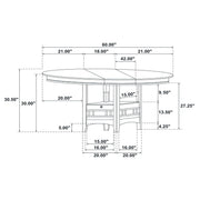 Lavon Oval 60-inch Wood Extension Leaf Dining Table Medium Grey - 108211