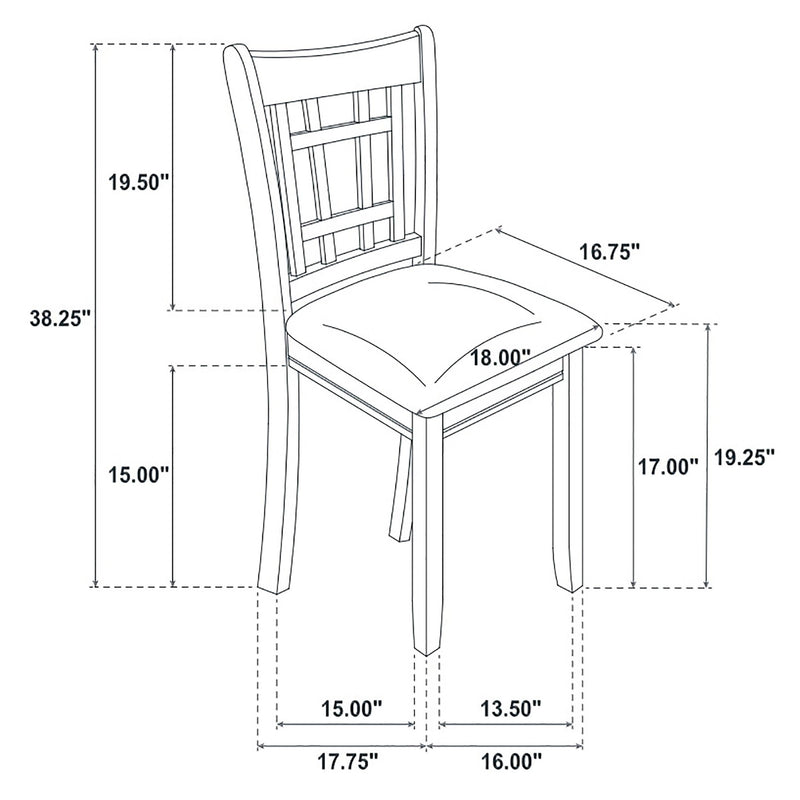 Lavon Wood Dining Side Chair Black and Espresso (Set of 2) - 102672