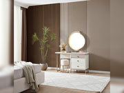 Law Bedroom (Queen Frame With Headboard & Dresser With Mirror & Ottoman & 2 Nightstand) - 200-ELIF-LAW-A511-QBED-SET